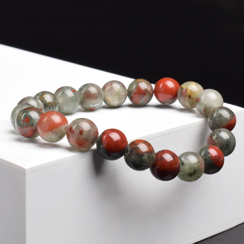 Natural African Bloodstones Beads Bracelet