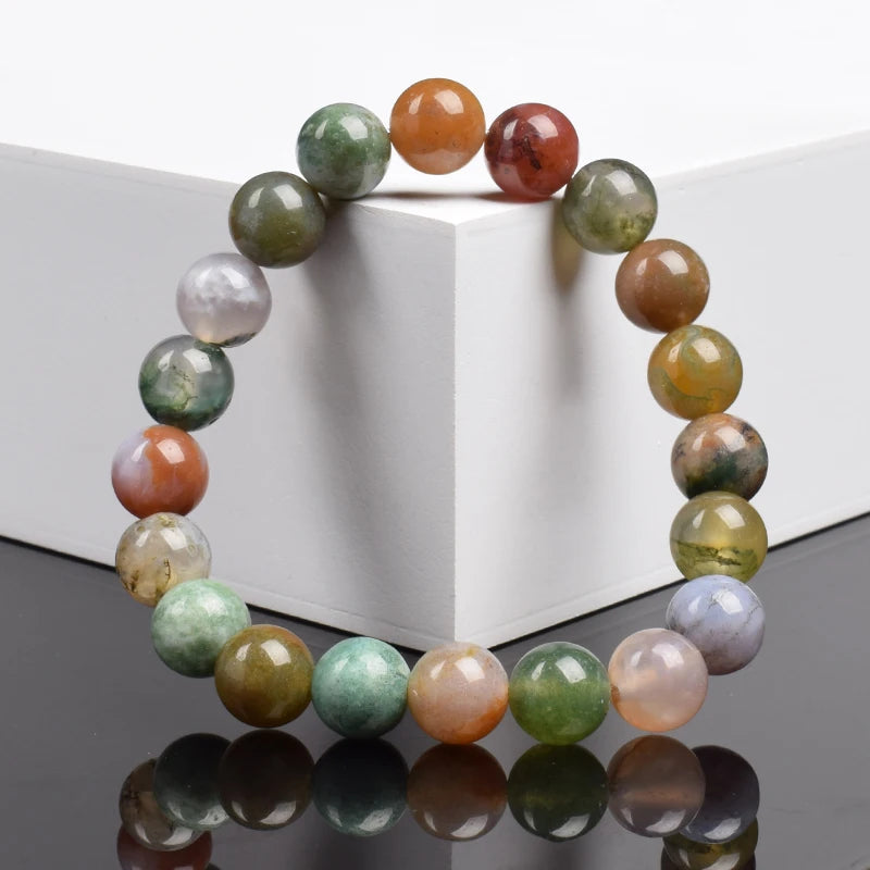 6/8 mm Real Natural Colorful Agate Female Bracelet