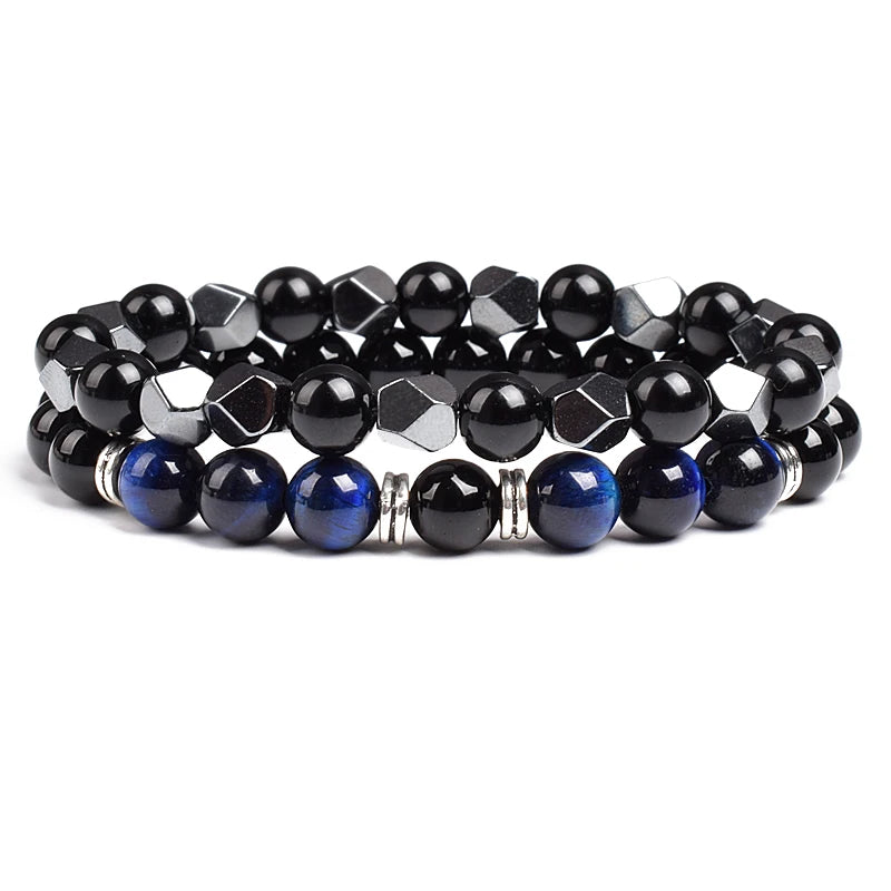 Natural Tiger Eye Beads Couple Bracelets