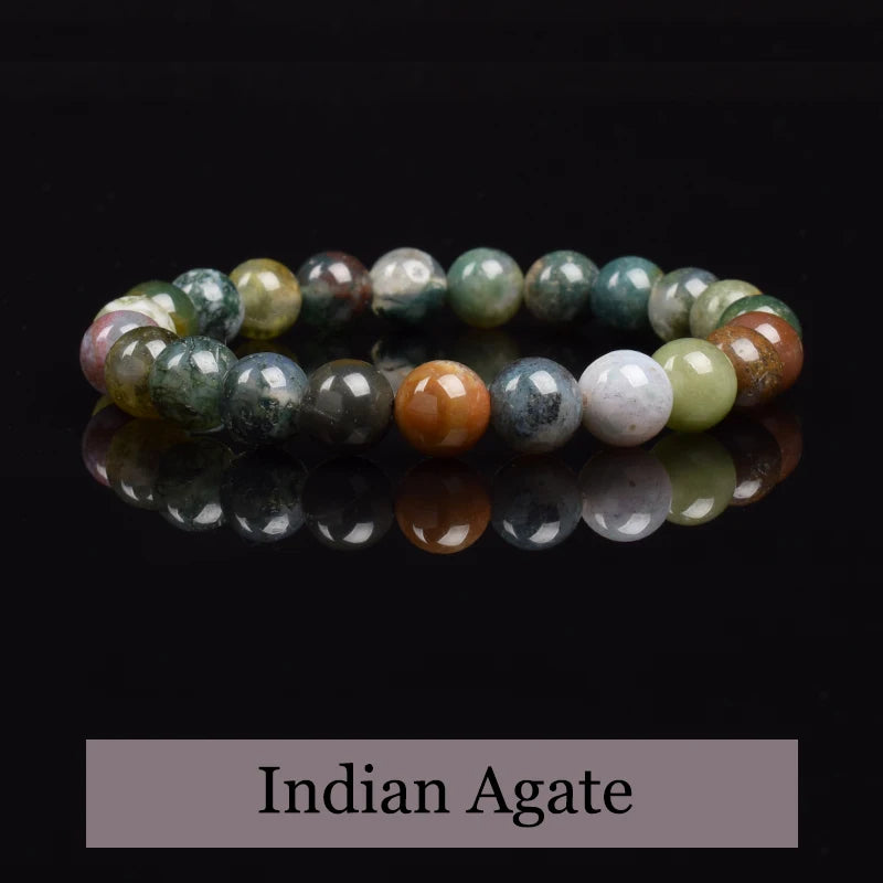 6/8 mm Real Natural Colorful Agate Female Bracelet