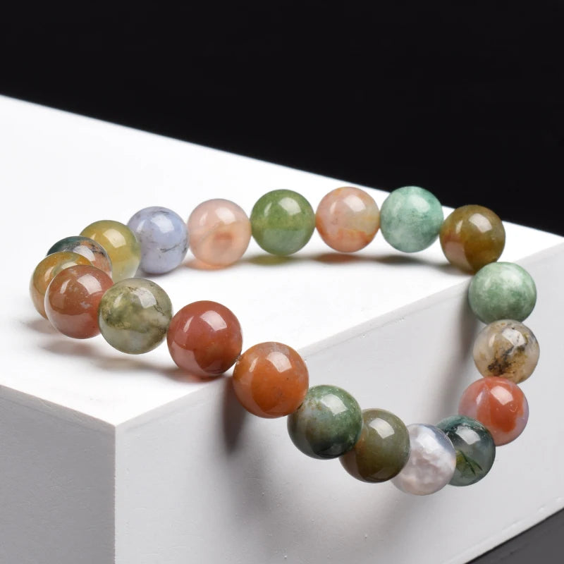 6/8 mm Real Natural Colorful Agate Female Bracelet