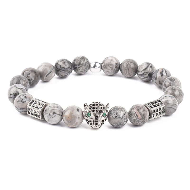 Fashion Cubic Zirconia Skull Leopard Bracelet