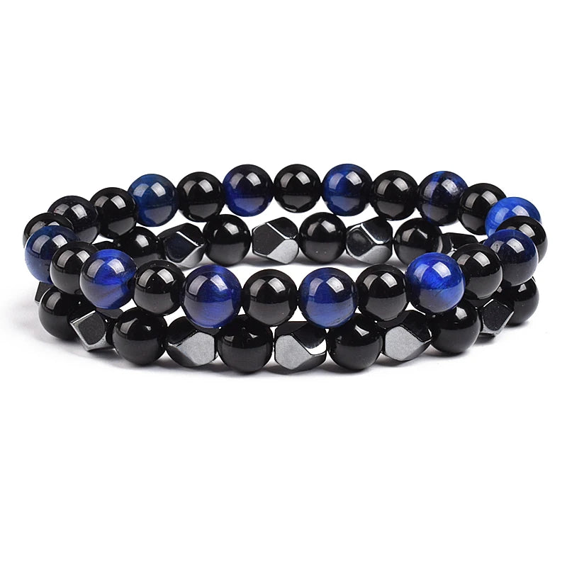Natural Tiger Eye Beads Couple Bracelets