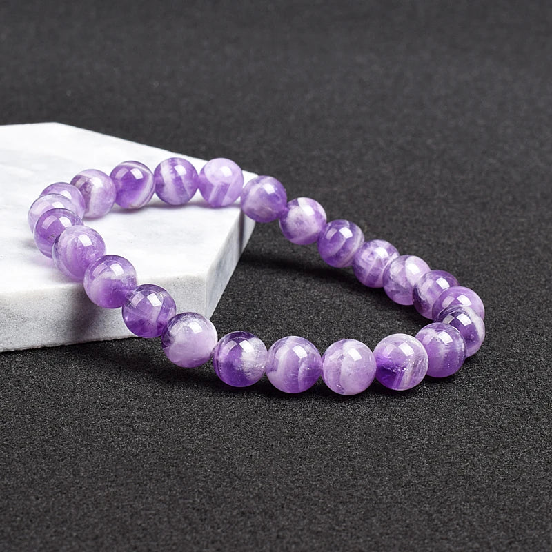 4-12 MM Natural Lace Amethysts Bracelet