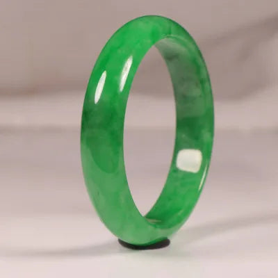 Natural Original Ecological Pattern Fine Myanmar Emerald Green Bangle 54mm-64mm Women's Jade Bracelet Send Girlfriend Send Mom