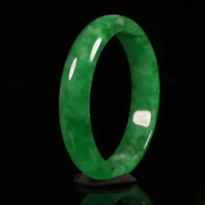 Natural Original Ecological Pattern Fine Myanmar Emerald Green Bangle 54mm-64mm Women's Jade Bracelet Send Girlfriend Send Mom