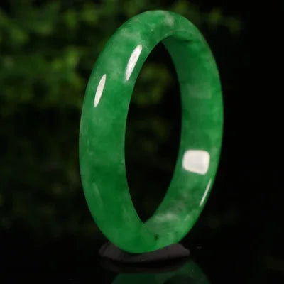 Natural Original Ecological Pattern Fine Myanmar Emerald Green Bangle 54mm-64mm Women's Jade Bracelet Send Girlfriend Send Mom