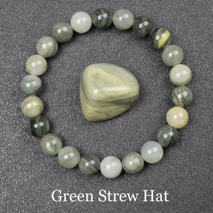 Natural Red Stripes Agate Stone Beads Bracelet