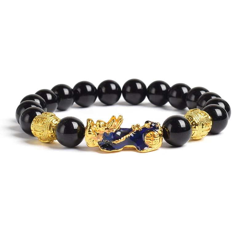 Yellow Elastic Tiger Eye Stone Beads Bracelet
