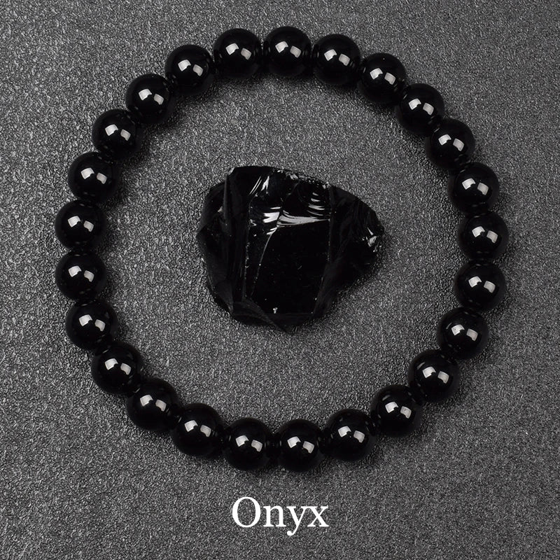 Natural Silver Color Obsidian Bracelet
