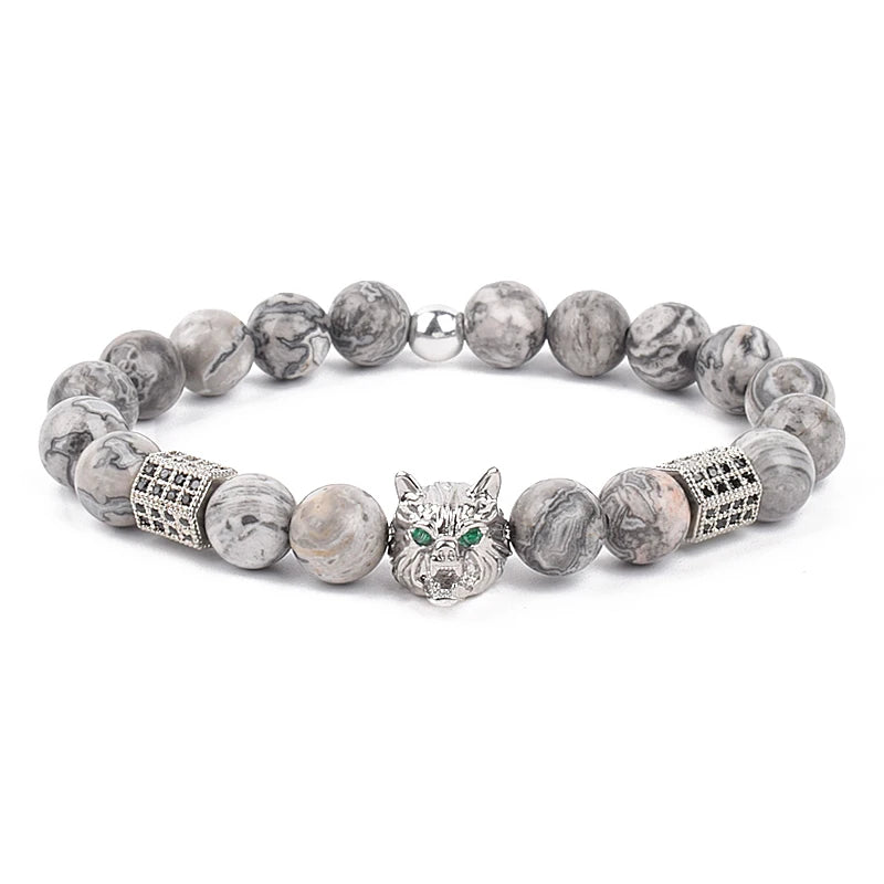 Fashion Cubic Zirconia Skull Leopard Bracelet