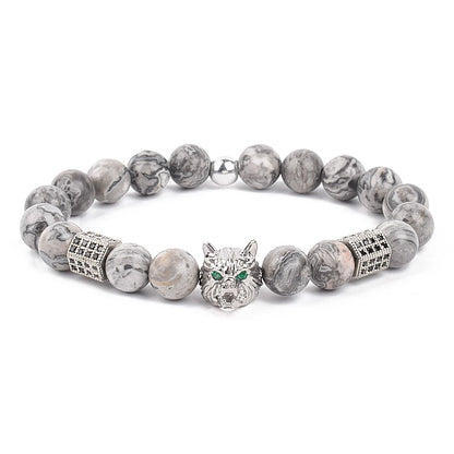 Fashion Cubic Zirconia Skull Leopard Bracelet