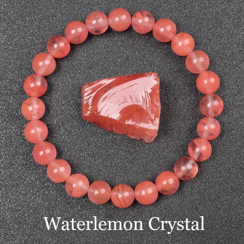 Natural Red Stripes Agate Stone Beads Bracelet