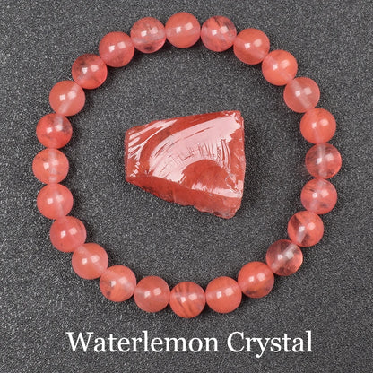 Natural Red Stripes Agate Stone Beads Bracelet