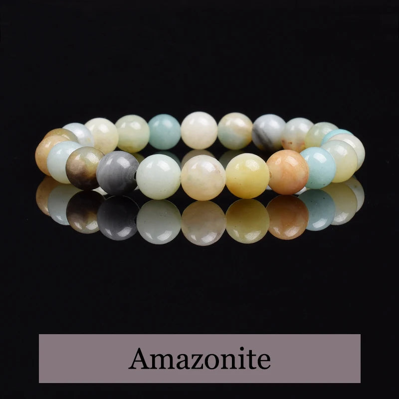 Crystal Blue Green Natural Stone Beads Bracelet