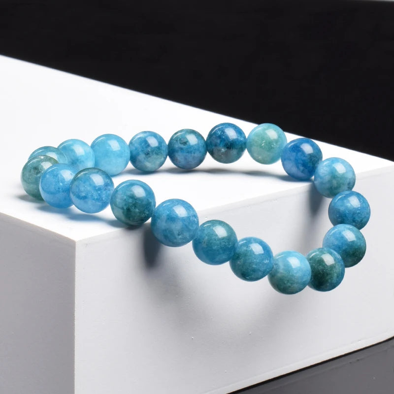 Original Blue Apatite Natural Stone Beads Bracelet