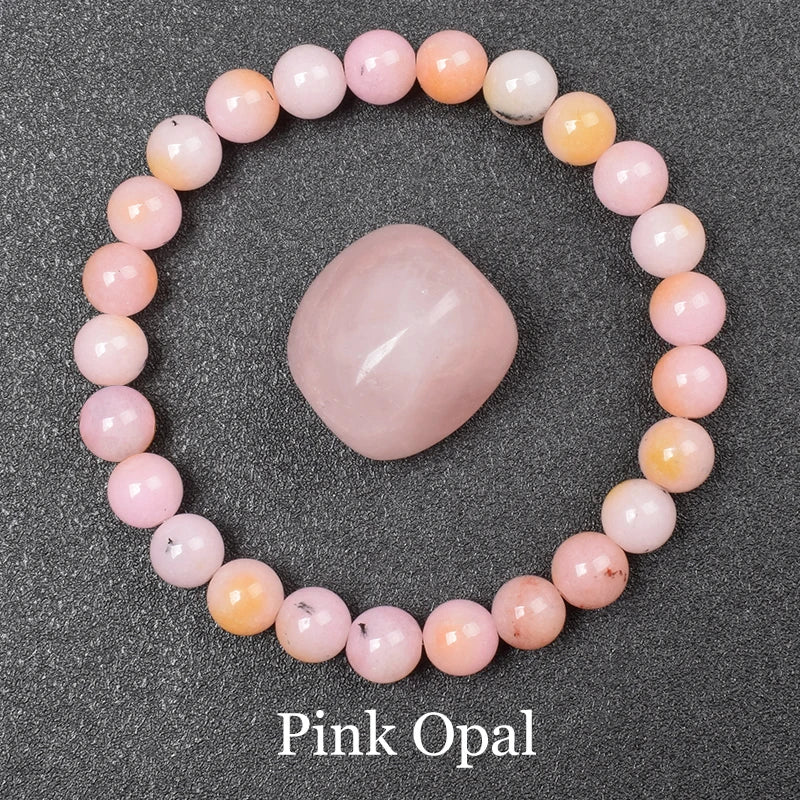 Natural Red Stripes Agate Stone Beads Bracelet