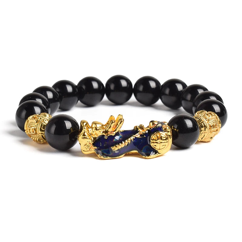 Yellow Elastic Tiger Eye Stone Beads Bracelet