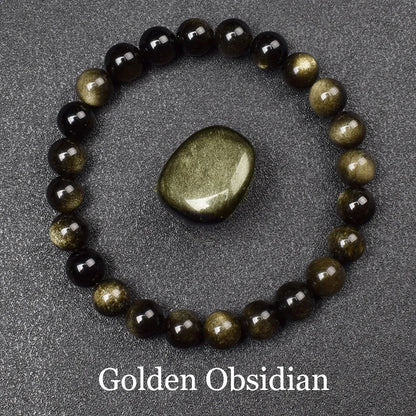 Crystal Blue Green Natural Stone Beads Bracelet