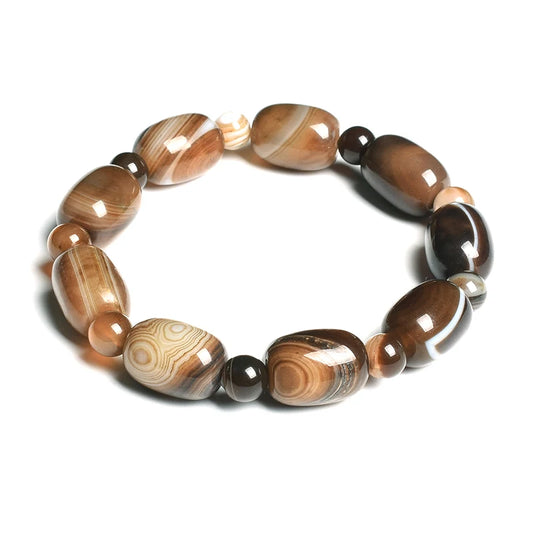 Natural Stone Coffee Lace Agates Bracelet