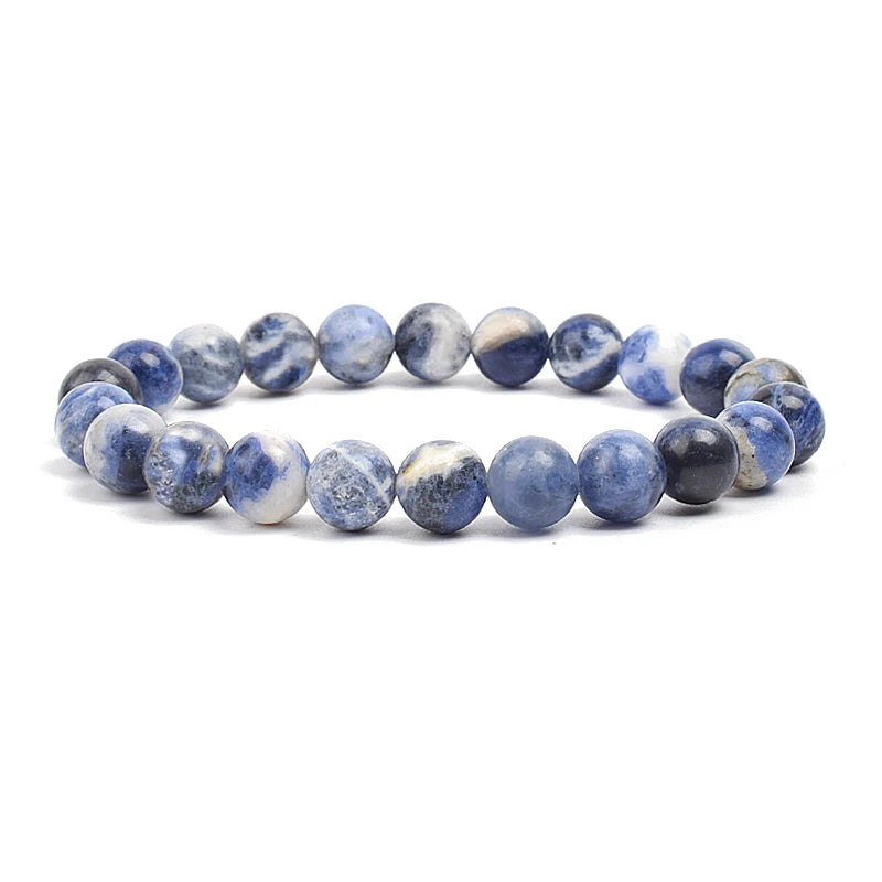 Natural Stone Dark Blue Sodalite Beads Bracelet