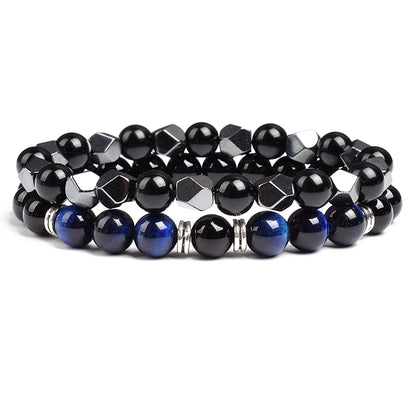 Natural Tiger Eye Beads Couple Bracelets