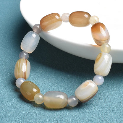 Natural Stone Coffee Lace Agates Bracelet