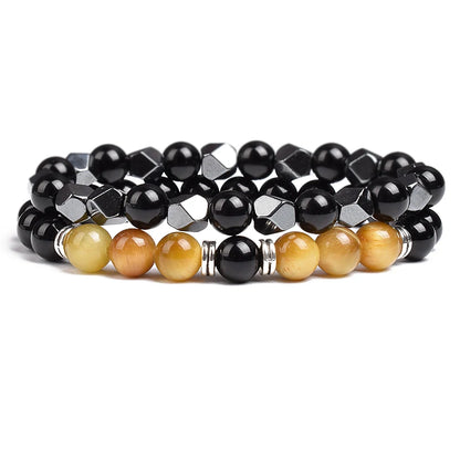 Natural Tiger Eye Beads Couple Bracelets