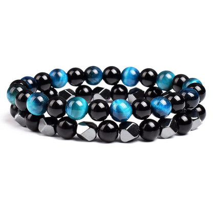 Natural Tiger Eye Beads Couple Bracelets