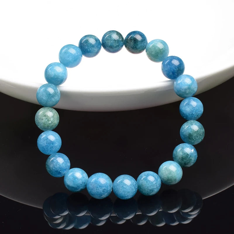 Original Blue Apatite Natural Stone Beads Bracelet
