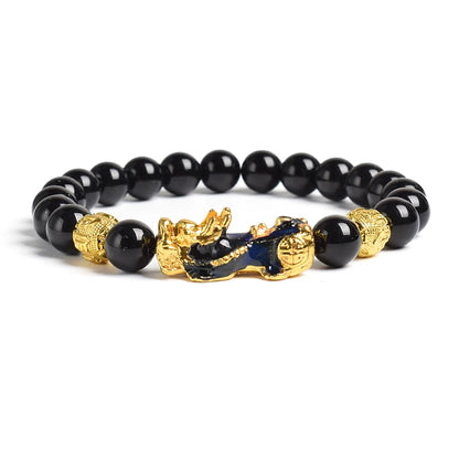 Yellow Elastic Tiger Eye Stone Beads Bracelet
