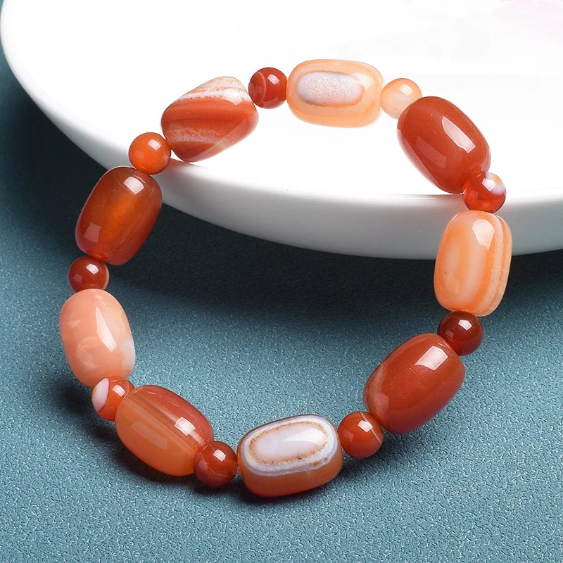Natural Stone Coffee Lace Agates Bracelet