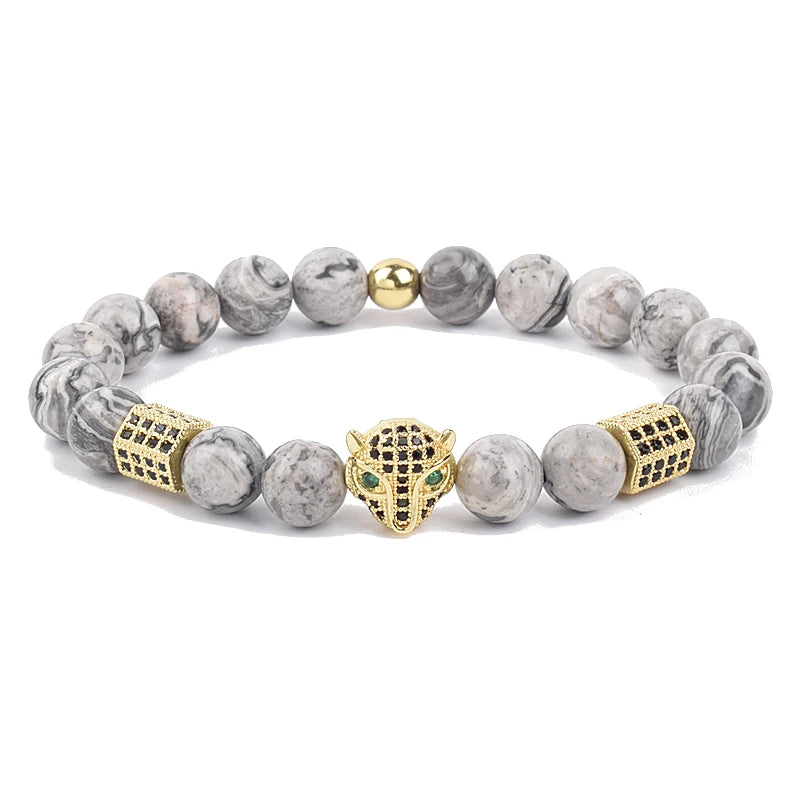 Fashion Cubic Zirconia Skull Leopard Bracelet