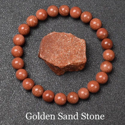 Natural Red Stripes Agate Stone Beads Bracelet