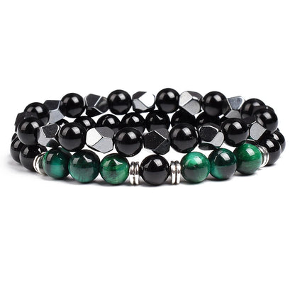 Natural Tiger Eye Beads Couple Bracelets
