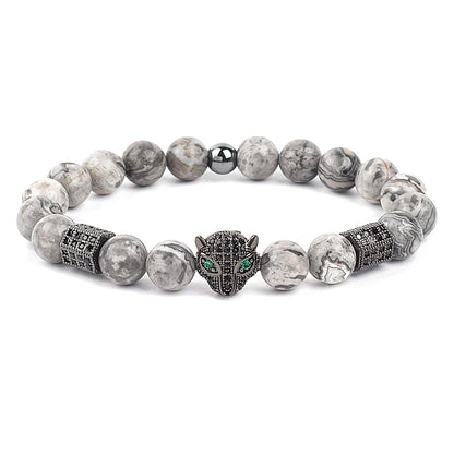 Fashion Cubic Zirconia Skull Leopard Bracelet