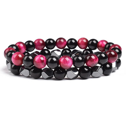 Natural Tiger Eye Beads Couple Bracelets
