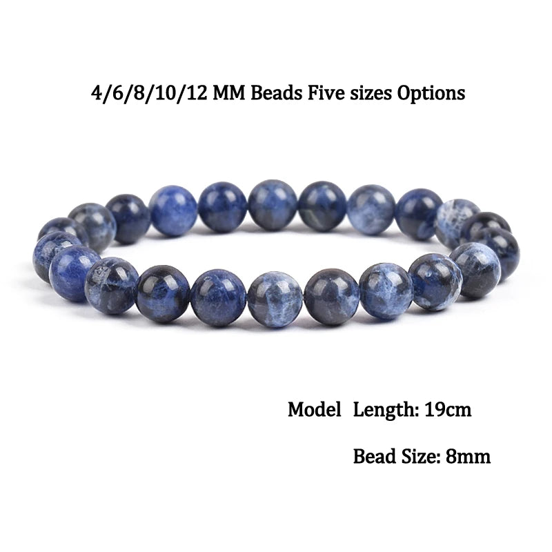 Natural Stone Dark Blue Sodalite Beads Bracelet