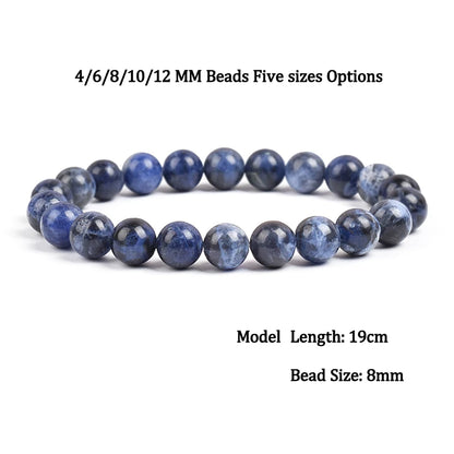 Natural Stone Dark Blue Sodalite Beads Bracelet