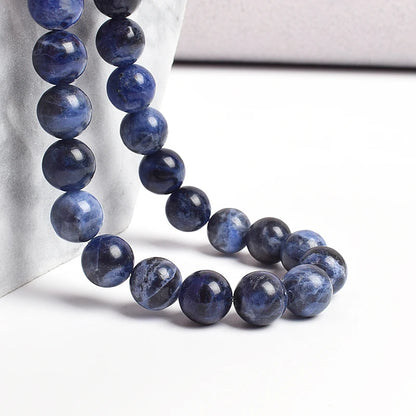 Natural Stone Dark Blue Sodalite Beads Bracelet