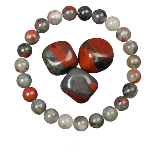 Natural African Bloodstones Beads Bracelet