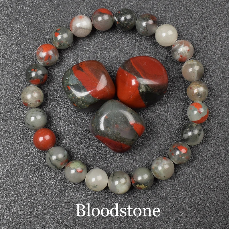 Crystal Blue Green Natural Stone Beads Bracelet
