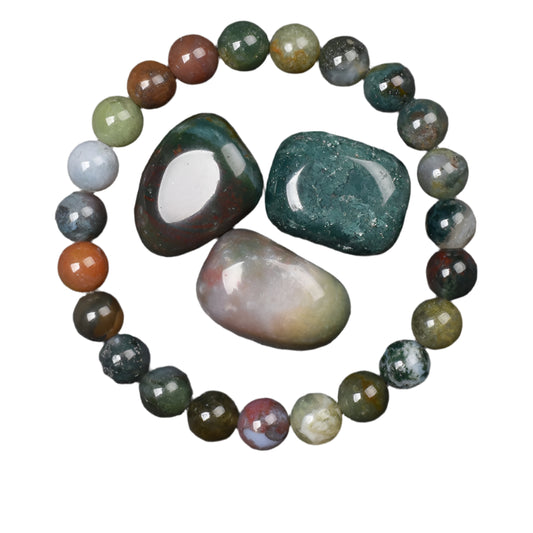 6/8 mm Real Natural Colorful Agate Female Bracelet