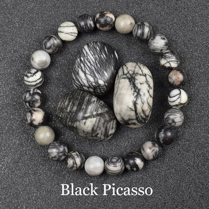 Natural Silver Color Obsidian Bracelet