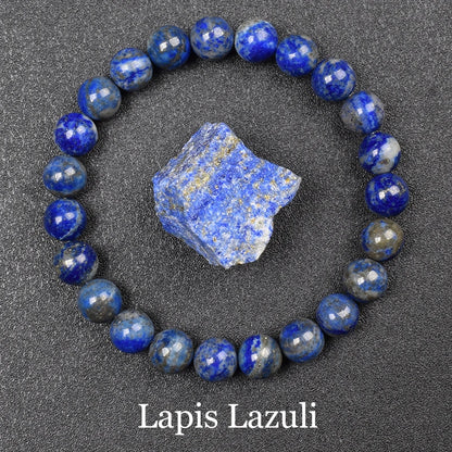 Crystal Blue Green Natural Stone Beads Bracelet
