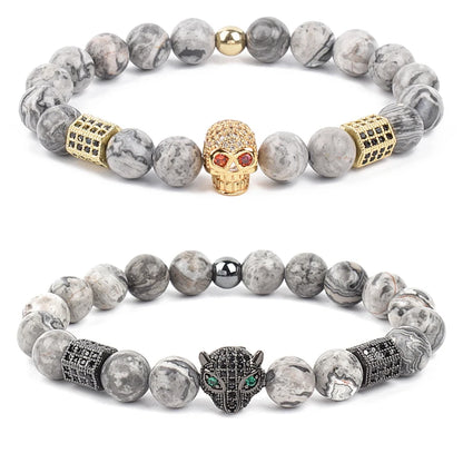 Fashion Cubic Zirconia Skull Leopard Bracelet
