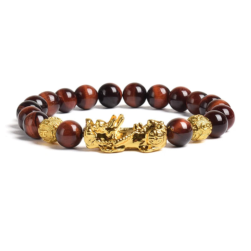 Yellow Elastic Tiger Eye Stone Beads Bracelet