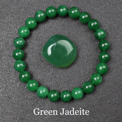 Natural Green Stripes Agates Beads Bracelet