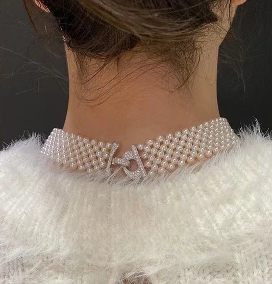Pearl Necklace Handwoven S925 Silver, Ladies Jewelry Temperament Fashion Jewelry