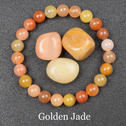 Natural Red Stripes Agate Stone Beads Bracelet